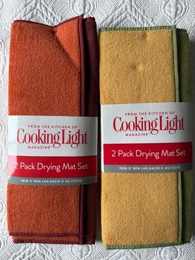 Cooking Light 2-Pack Microfiber Drying Mat Sets - Orange & Yellow - 4 mats